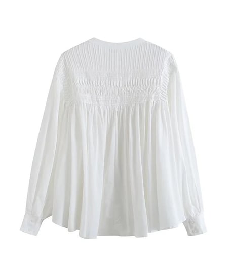 pintuck gathered blouse　　IR1597
