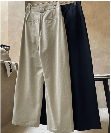 tucked wide leg pants /2color　　IR1531