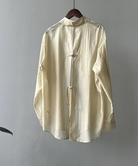 double ribbon back slit shirt /5color　　IR1667