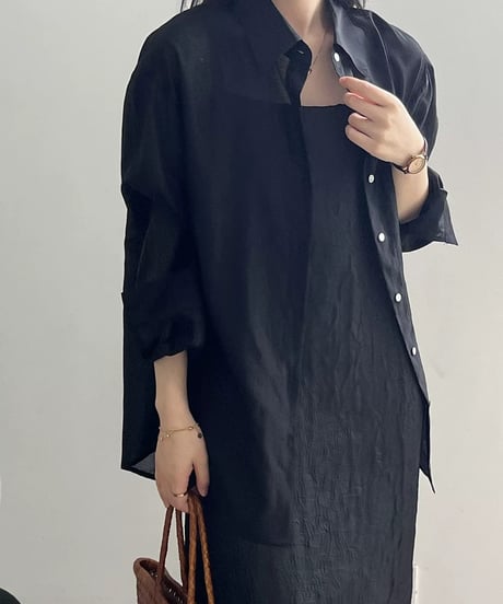 double ribbon back slit shirt /5color　　IR1667