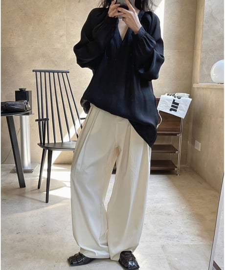 v-neck skipper blouse　　IR1487