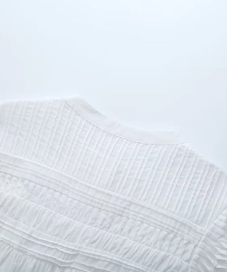 pintuck gathered blouse　　IR1597