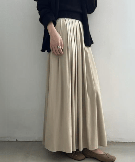 French retro pleated long skirt　　IR1527