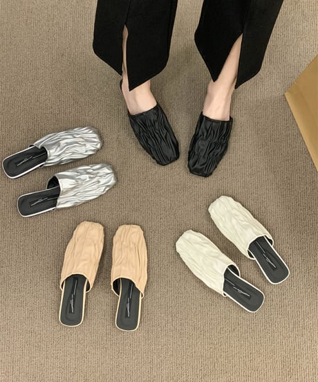shirring flat sandals　　IR1367