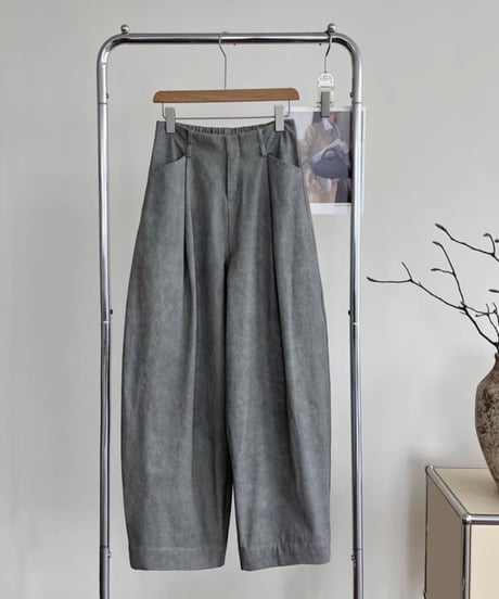 high waist wide tuck pants /2color　IR1581