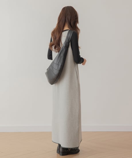 u-neck stitch long one piece /3color　　IR1544