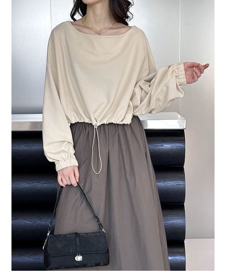 drawstring hem top　　IR1511
