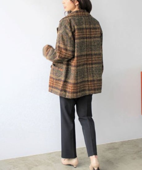 tweed middle length coat /2color　　IR1542