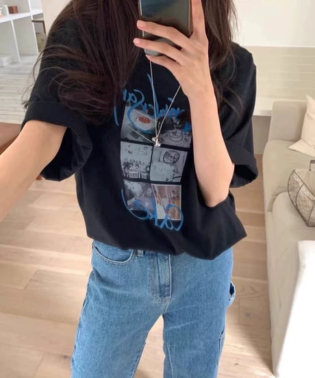 round neck loose design t-shirt　　IR1613