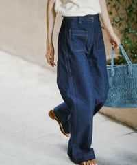high waist denim wide pants　IR1403