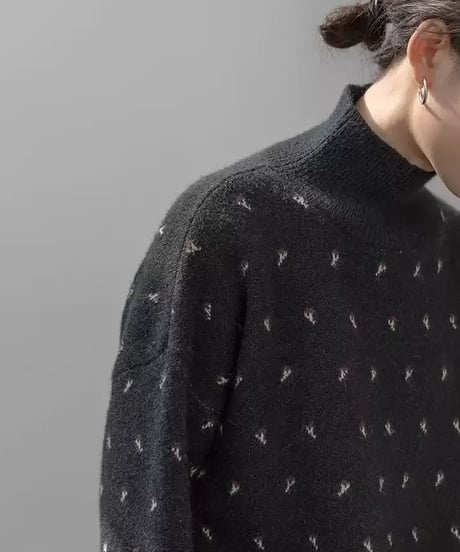design knit high neck sweater　　IR1550