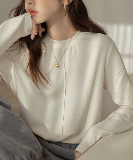 center seam basic long T-shirt /3color　IR1571