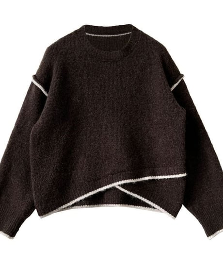 drop shoulder stitch knit　　IR1545