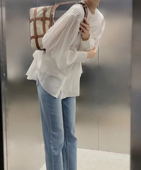 pintuck gathered blouse　　IR1597