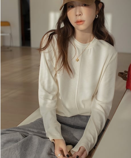 center seam basic long T-shirt /3color　IR1571