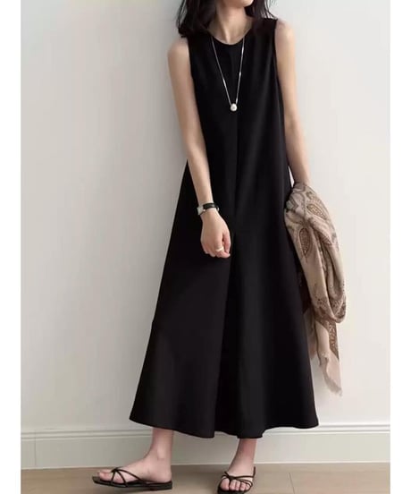 front tuck sleeveless op /2color　　IR1634