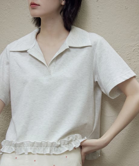 bottom frill polo shirt　　IR1443