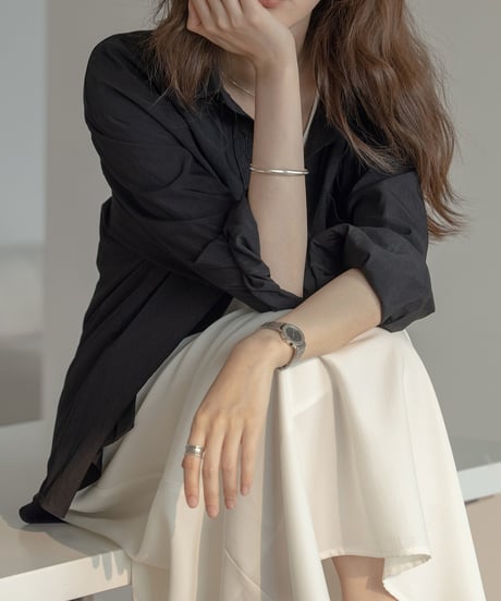 loose lapel cotton shirt　　IR1343