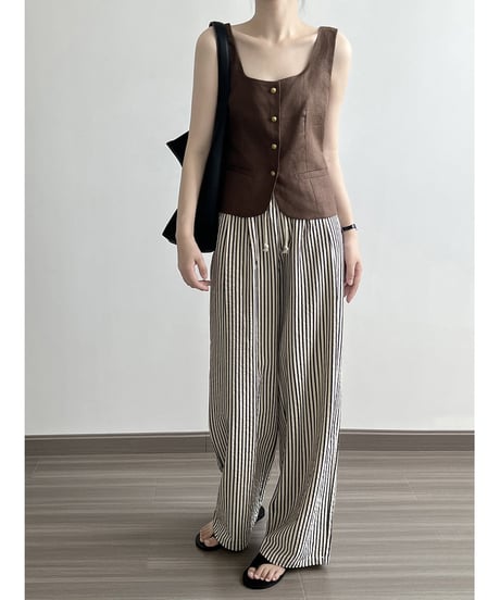 stripe wide-leg pants　　IR1431