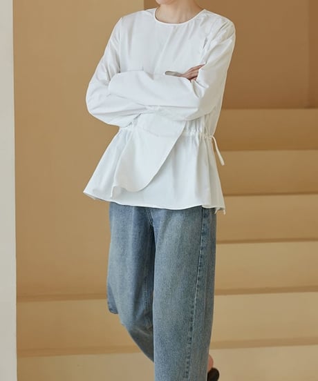 asymmetric peplum shirt　　IR1435