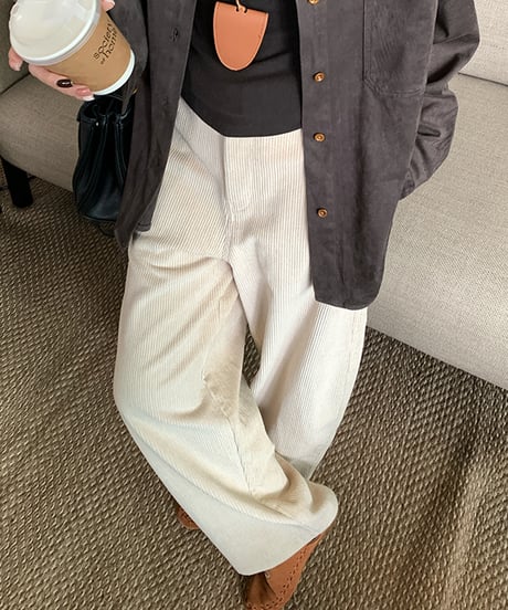 corduroy loose wide pants　　IR1547