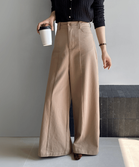 center stitch wide pants /3color　　IR1626