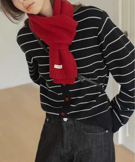 wool blend striped cardigan /3color　IR1569