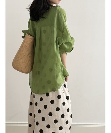 fluffy air sheer shirt /2color　　IR1641