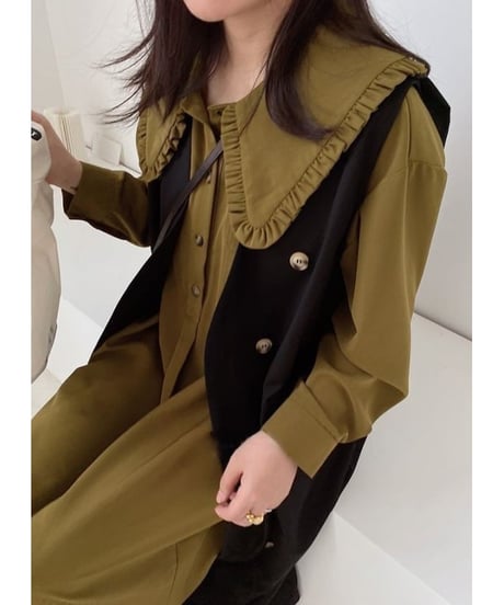 big collar frill dress　　IR1494