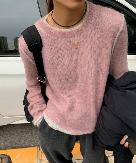 layered design knit tops /2color　　IR1506