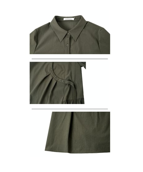 asymmetric button shirt onepiece　　IR1595