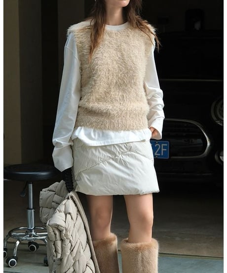 brush knit vest /2color　　IR1519