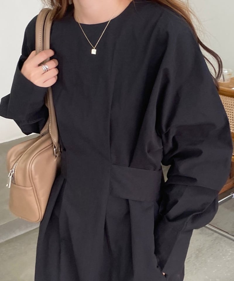 waist belt side slit one piece /3color IR1535