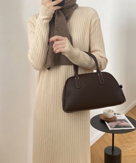 fringe hem rib knit dress　　IR1682