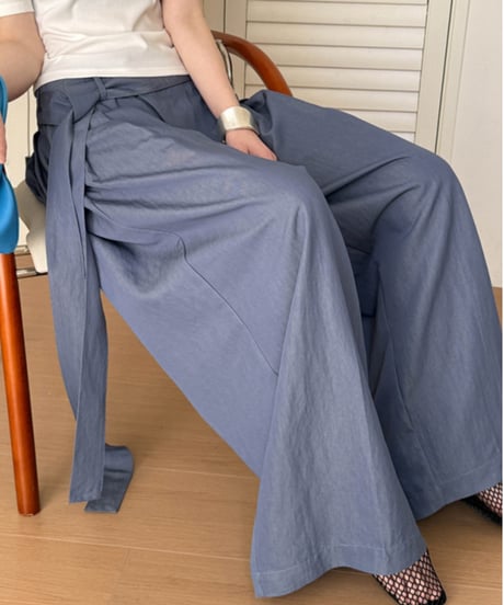 asymmetrical draped wide pants /3color　　IR1636