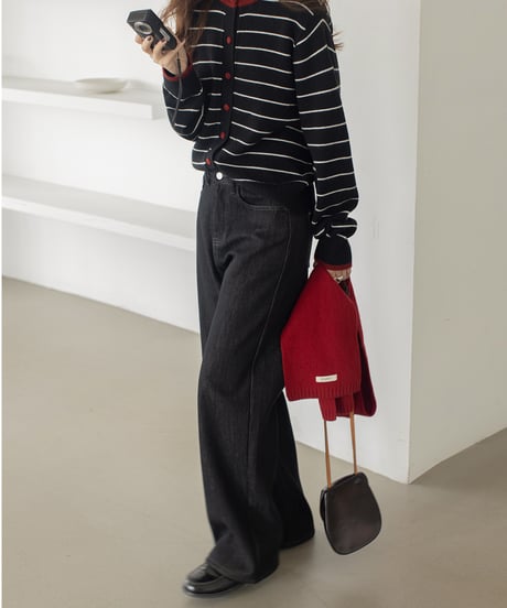 high waist wash denim /2color　IR1582