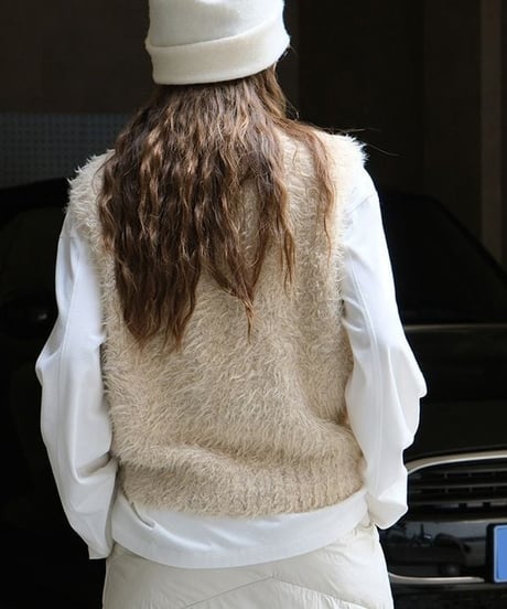 brush knit vest /2color　　IR1519