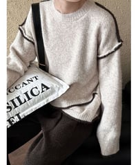 drop shoulder stitch knit　　IR1545