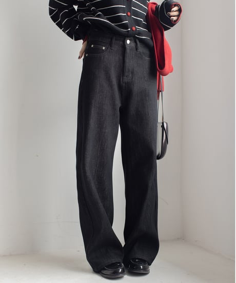 high waist wash denim /2color　IR1582