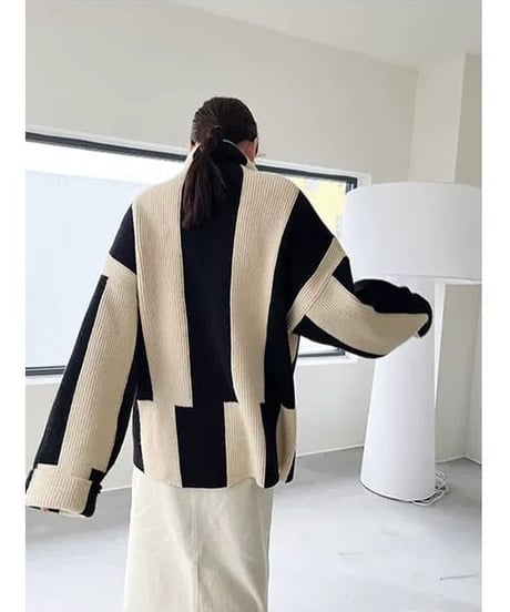【完売】bicolor high neck knit　　IR1460