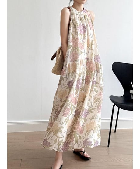 watercolor bloom onepiece /2color　　IR1670