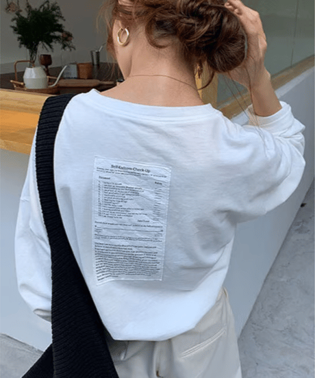back logo sticker t-shirt /2color　　IR1534
