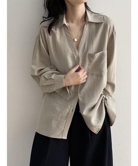 airy v-neck shirt /4color　IR1628