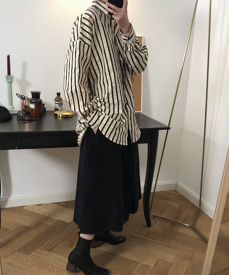 striped cotton shirt　　IR1485