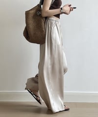 semi glossy wide pants　　IR1441