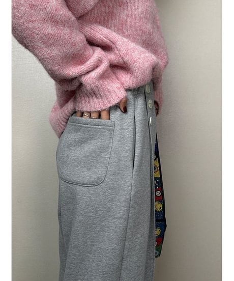 side button tuck wide pants /2color　IR1567