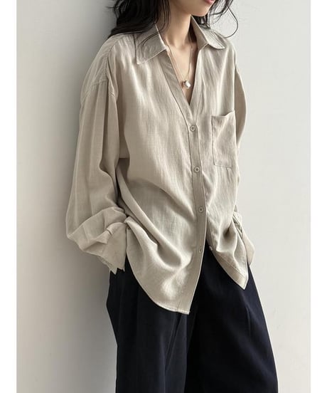 airy v-neck shirt /4color　IR1628