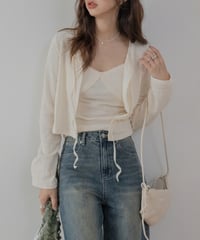 【2set】 V neck camisole + slim lace up cardigan　　IR1393
