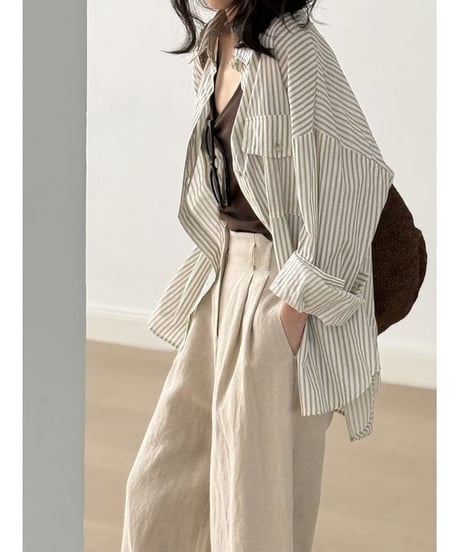 stripe overshirt　　IR1650