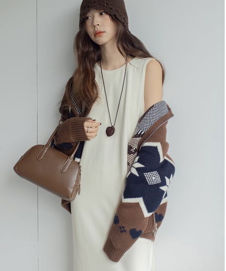 suede sleeveless one-piece /2color　IR1586